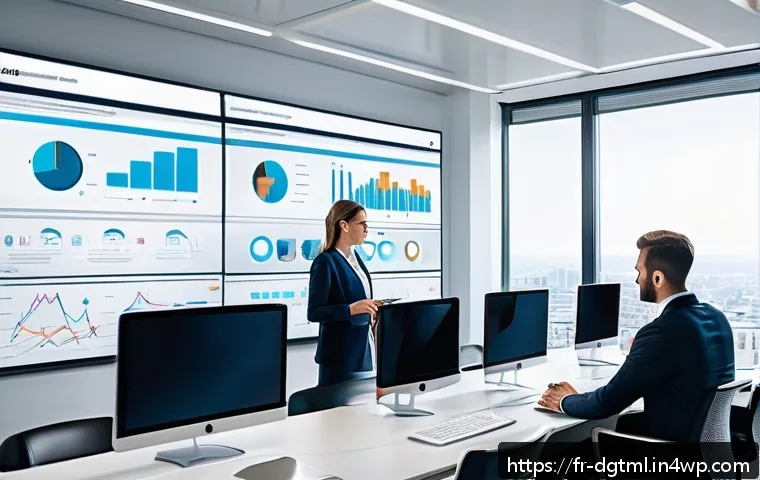 효과적인 이메일 마케팅을 위한 타겟팅 전략 - A professional email marketing strategist analyzing dynamic digital charts on multiple high-resoluti...