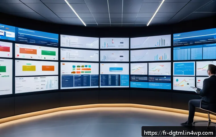데이터 기반의 맞춤형 광고 타겟팅 - A modern digital marketing control room in Paris, with large transparent screens displaying real-tim...